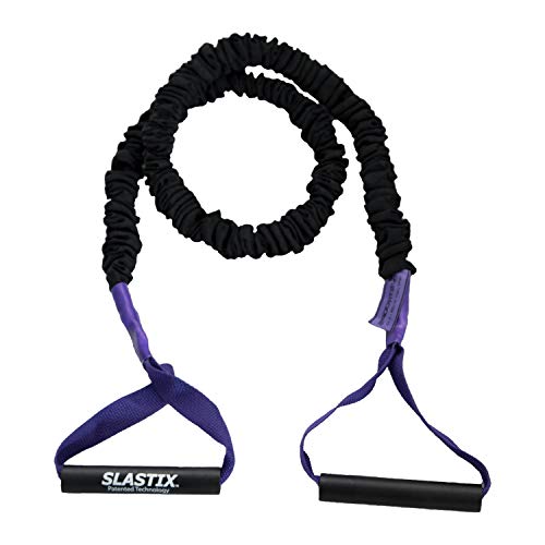 Slastix Toner Resistance Bands with Handles | Safe Sleeve Exercise Bands for Strength Training, Full Body Workouts, and Home Gym Fitness - color: Black, size: Very Light Resistance - 10 lbs.