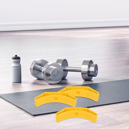 10pcs Dumbbell Rack and Kettlebell Storage Stand Hollow Weight Organizer for Home Gym, Compact Sports Equipment Holder with Shock Absorbing Yellow Design