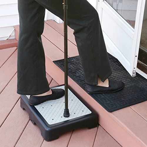 Riser Step Stool - 3 1/2"H Safety Half Step Platform, Indoor Outdoor Assistive Devices for Elderly