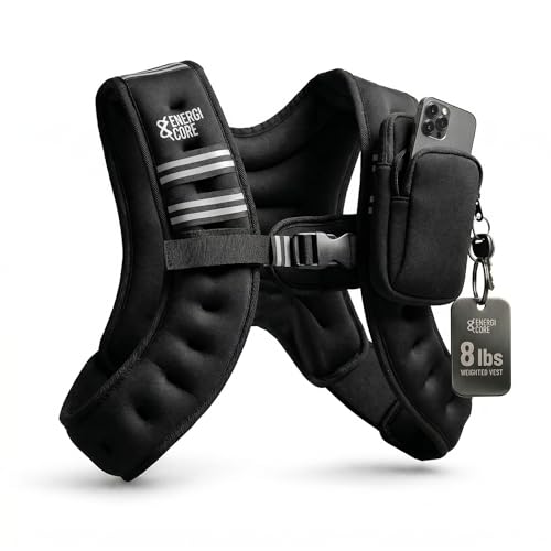 8 lb Weighted Vest for Women & Men – Adjustable Fit Workout Vest for Walking, Running, Cardio & HIIT | Fixed Weight Design, Breathable & No-Bounce | ENERGI CORE Fitness Gear
