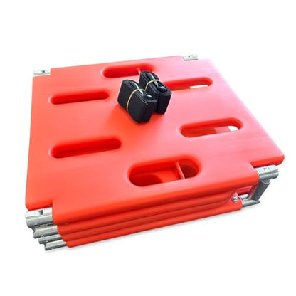 Folding Plastic Spinal Board Stretcher, Water-Floatable Lightweight Rescue Stretcher, Compact Foldable Design for Outdoor and Emergency Evacuation (4-Fold)