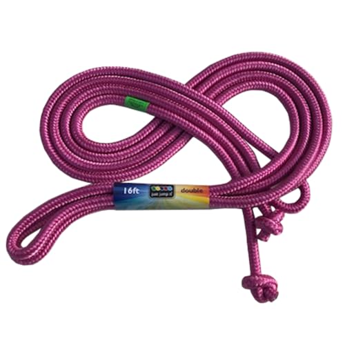 Just Jump It 16' Foot Single Jump Rope for Kids Women and Men - Active Outdoor Youth Fitness Excersing Equipment - Double Dutch Length Gym Accessories - color: Raspberry, size: 16 feet