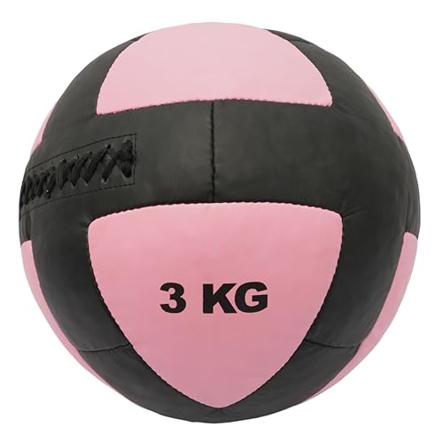 3 kg Wall Ball Soft Synthetic Leather Shell Weighted Medicine Ball for Pilates, Yoga, Strength Training & Physical Therapy with Non-Slippery Grip