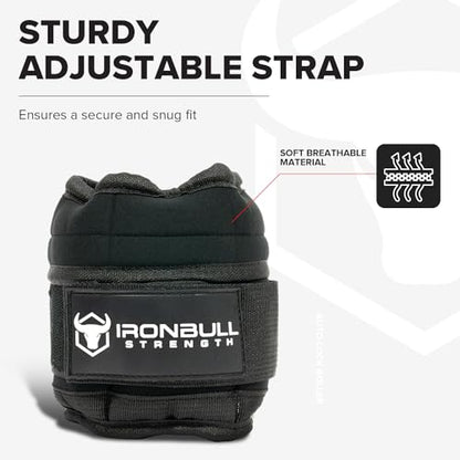 Adjustable Ankle Weights (10lbs/Pair) - Weighted Ankle Weight for Walking, Gym and Exercise - 2, 4, 6, 8, 10 LB Leg Weight Set with Straps for Women and Men - 1-5 lbs Each Ankle Adjustable for Weight Lifting - color: Black