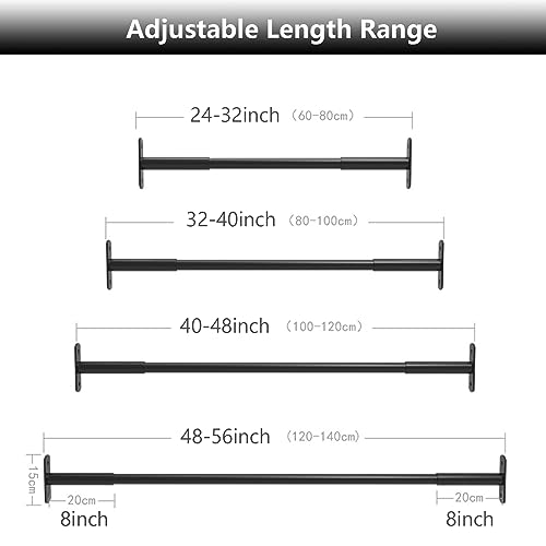 Heavy Duty Adjustable Width Pull Up Bar for Doorway, Steel Strength Training Pull-up Bars, Max 660lbs, Doorway Pull Up Bar Include 4pcs Steel 6 Angle Expansion Screw - size: 121 to 140cm(47.6 to 55inch)