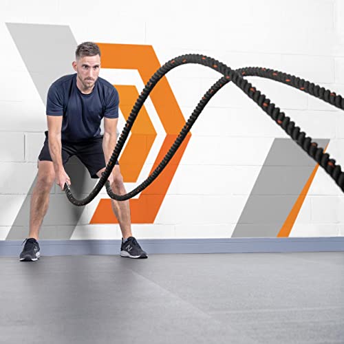 METIS Battle Ropes – Durable Fitness Ropes for Strength Training, 30ft/40ft/50ft Options – Ideal for Home Workouts & Gyms with Anti-Fray Handles - size: 50ft, style: 2 inch