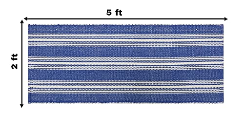 Hand Woven 100% Cotton Yoga Mat- Thick Handloom Made in India- for Gym Floor Exercise - Runner for Bedroom
