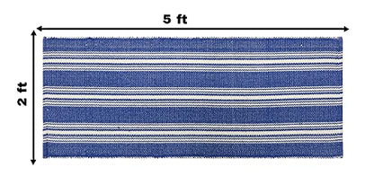Hand Woven 100% Cotton Yoga Mat- Thick Handloom Made in India- for Gym Floor Exercise - Runner for Bedroom