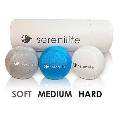Serenilite Hand Therapy Exercise Stress Ball Bundle - Tri-Density Stress Balls for Adults & Grip Strengthening - color: Cloud, Sea Breeze, Titanium Set