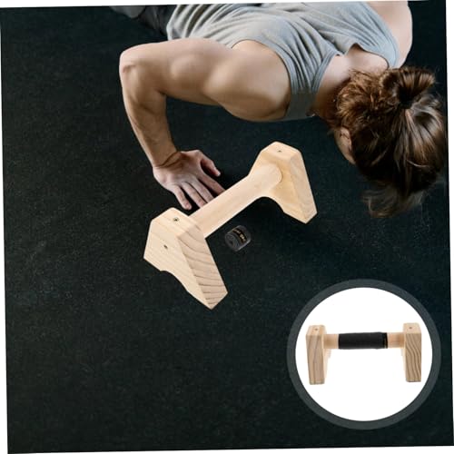 Totority 2pcs Wooden Parallettes Bars Non- Base for Push-ups and Exercise Handles for Strength Training and Calisthenics Compact Design for Home Fitness for Men and Women