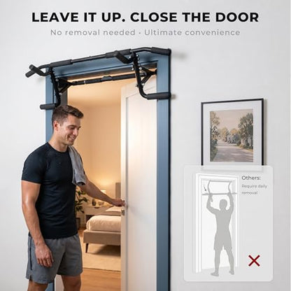 EAST MOUNT 2026 Upgrade Doorway Pull Up Bar for Door Frame, Adjustable Height & Width(29.5"–37.4"), No Screws, No Damage, No Removal Needed, 440 lbs Heavy Duty Home Gym Chin Up Bar