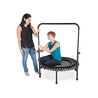 JumpSport 220 in Home Cardio Fitness Rebounder - Mini Trampoline with Handle Bar Accessory, Premium Bungees and Workout DVD