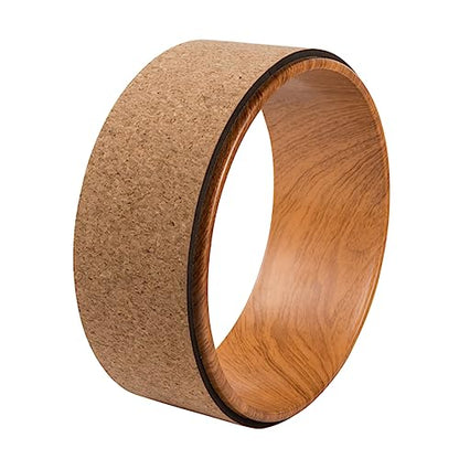 Natural Cork Yoga Wheel for Backbend Support Durable Roller for Deep Stretching Muscle Building Lightweight and Portable Yoga Exerciser