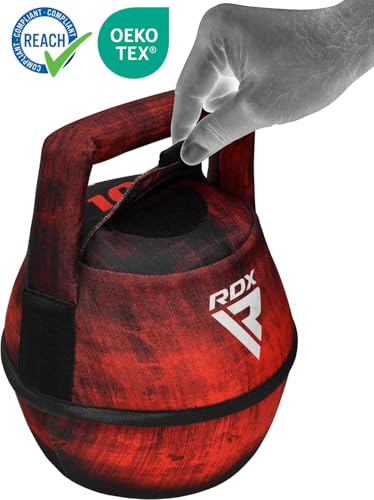 RDX Kettlebell Weights Sandbag with Handle, Fitness Strength Training Weight Lifting Bodybuilding Workout, Swings Squats Snatch Deadlift Thruster, Available In 4 6 8 10 12KG - color: FILLED RED, size: 4KG