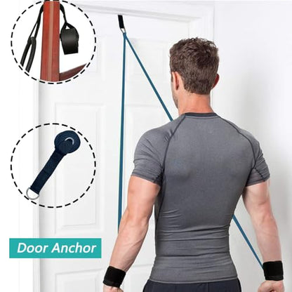Baseball Resistance Training,Softball Pitcher Resistance Strap,Baseball Pitching Training with Baseball Training, Pitching and arm Training, Door Installation Anchor Strap.(Blue)