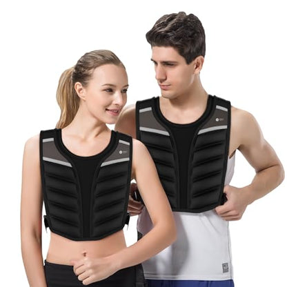 Weighted Vest Men Women,10lb/15lb/20lb Weight Vest for Women Workout,Body Weight Vests with Reflective Stripe for Workout,Strength Training,Running,Walking,Weightlifting