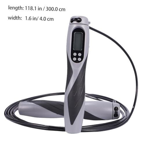 Electronic Counting Jump Rope for Workout Fitness Training, Weighted Steel Wire Skipping Rope with Digital Counter, Black for Home Gym and Exercise