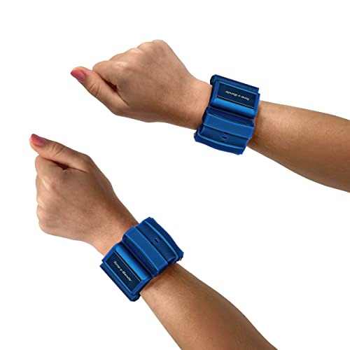 Adjustable 1 LB Wrist Weights Set of 2 Wrist Weights Removable Weighted Pegs Wearable Weights Perfect for Zumba, Dance, Pilates, Walking, Toning, Barre, Yoga, Cardio - color: Midnight Blue