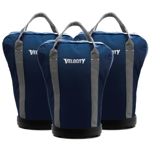 Velocity Heavy Duty Multipurpose Ball Bag with Durable Bottom - Holds up to 60-72 Balls - Ideal for Lacrosse, Baseball, Pickleball, Tennis & More - color: Navy Blue, style: 3 Pack