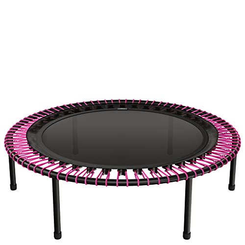 bellicon Mini Trampoline | Bungee Suspension up to 440 lbs | Indoor Fitness Rebounder for Adults | Screw-in Legs - color: Pink, size: 49"