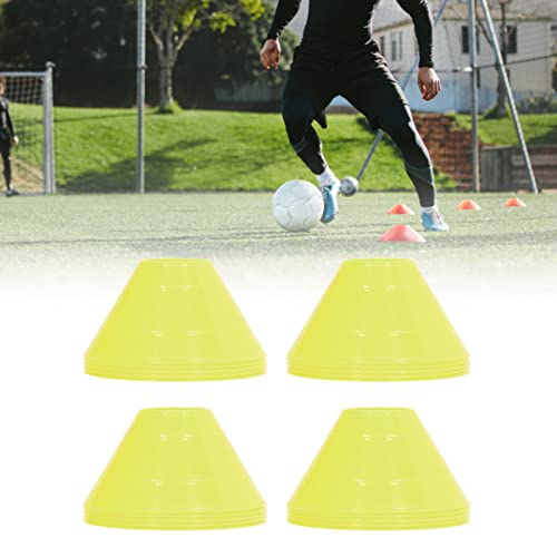 20PCS Soccer Mini Disc Cones Set, Football Training Markers PE Sports Training Disc Cone Set for Sports Training, Football, Basketball, Skating, Outdoor Games - color: Yellow