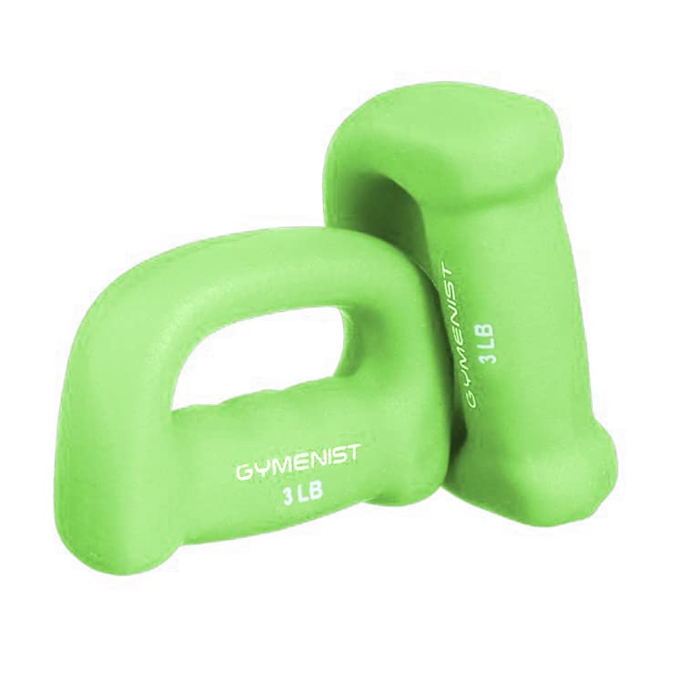 GYMENIST Set of 2 Hand Shaped Neoprene Exercise Workout Jogging Walking Cardio Dumbbells Pair