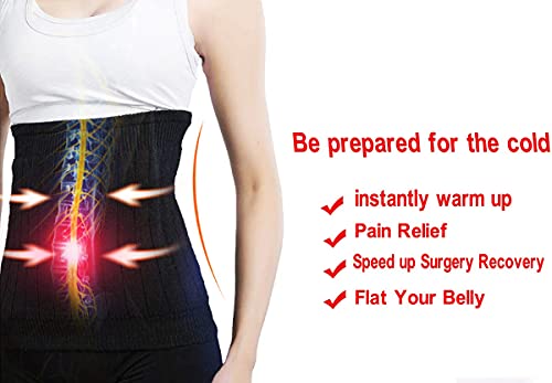 Thermal Cashmere Knit Lumbar Warmer Lower Back Support Belt Brace Stomach Kidney Warmer Abdominal Binder Belly Wrap - color: Grey, size: L suggest 60-75KG