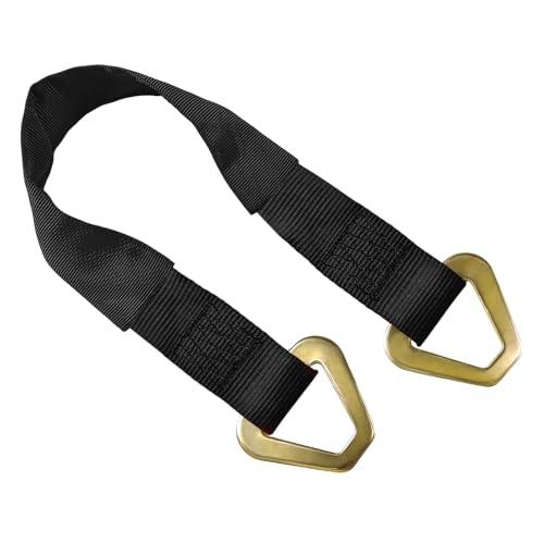 2" × 29" Premium Axle Tie Down Strap with D Rings, Heavy Duty Car Tire Wheel Tie-Down with Protective Sleeve, 6614 Lbs Adjustable Axle Tow Strap for Securing Vehicle Transport (Black) - color: Black