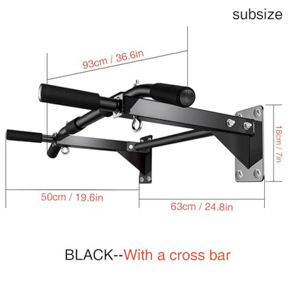 Wall Mounted Pull Up Bar – Drill Installation, Home Gym Equipment for Indoor Fitness, Chin-Up Bar for Strength Training, Spine Stretching & Inverted Workouts