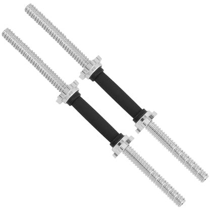 Yes4All Threaded Dumbbell Handles, Adjustable Dumbbell Bar Pair, 14/16/18/24-Inch Sizes, Fits 1" or 1.15" Plates, Non-Slip Grip, Secure Star-Lock Collars - color: 24" - Chrome & Rubber - Silver, size: 1 inch