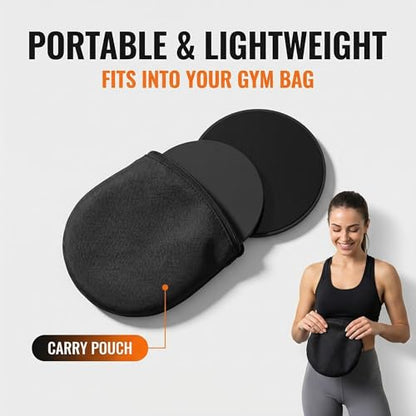 Dual Sided Exercise Sliders Core Workout Gliding Discs For Home Gym Pilates Yoga And Fitness Training 2 Pack