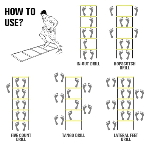 Agility Ladder Cones Football Training, Speed Agility Training Set, for Indoor/Outdoor Personal Training