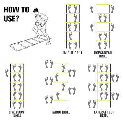 Agility Ladder Cones Football Training, Speed Agility Training Set, for Indoor/Outdoor Personal Training