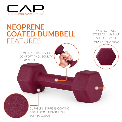 CAP Barbell Neoprene Dumbbell Weights Pairs & Sets | Color Series - style: 56 lb Set