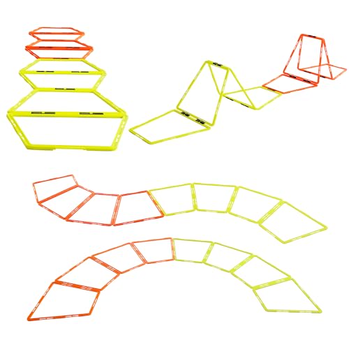 Trapezoid Agility Rings for Speed Training & Agility Footwork Training Speed Hurdles Ladder with Carrying Bag