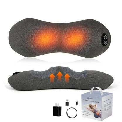 Smooth Spine Triple Fusion Back Massager with Heat - Sciatica Pain Relief & Spine Decompression Device, Deep Tissue Massager for Lower Back Pain, Office Chair and Home Use for Chronic Pain Solution