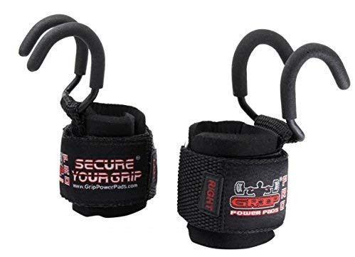 Weight Lifting Rod Hooks Heavy Duty Wrist Wraps Power Weight Lifting Training Gym Grips Straps Set of 2 - color: BLACK, size: WOMEN-Wrist Size Small/Medium