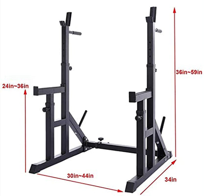 Multifunctional Dumbbell Bench Folding Multi-Function Barbell Rack 330LBS Capacity Dip Stand Fitness Adjustable Rack Weight Lifting Bench Press Dipping Station for Home/Office/Gym