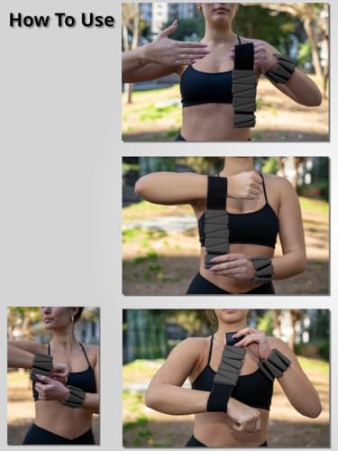 GAOS Wrist & Ankle Weights for Women - Wearable Weighted Bangles for Pilates, Yoga, Walking & Strength Training,Adjustable Fit, Soft Silicone Anti-Slip Design - 2 lbs Pair (Set of 2).