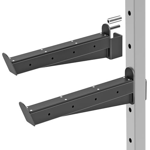 Kipika Safety Spotter Arms for 2" x 2" Power Racks with 5/8" or 1" Holes - Heavy Duty Barbell Safety Catches with Rubber Pad - Adjustable and Easy to Install - Set of 2 - color: for 2"x2" Rack with 5/8" or 1" Hole