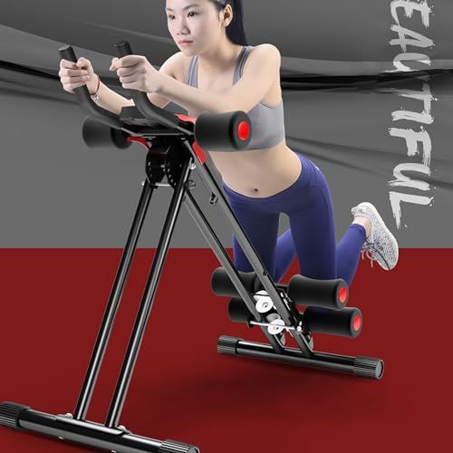 GYMNASTIKA Ab Workout Equipment, Adjustable Ab Abdominal Roller Full Body Workout Machine Fitness Core & Abdominal Trainers Strength Training Ab Cruncher Body Shaping Foldable Waist Trainer for Home