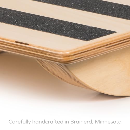 OPTP Original Wooden Uniplane Rocker Board - Professional Quality Balance Board and Stability Trainer - Ideal Ankle Strengthener Rehabilitation Tool