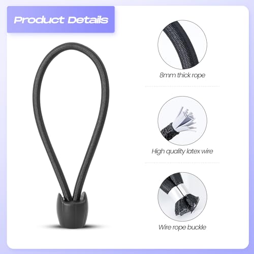 Fitness Trampoline Elastic Rope 8mm Thick Replacement Bungee Cords for Trampoline Heavy Duty Bungee Rope with Pull Tool Trampoline Parts