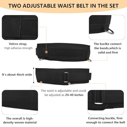Speed and Agility Training Equipment, Two Resistance Bands and Adjustable Waist Belts 8pcs 80lb for Solo or Partner Exercise to Maximize Strength Power Focus Suitable for Muti-Sports