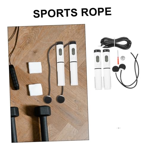 KESYOO Smart Cordless Counting Jump Rope with Weighted Handle and Steel Wire Ball – Digital Indoor Fitness Workout Rope for Weight Loss and Exercise