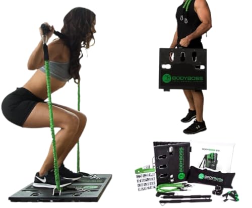Home Gym 2.0 - Full Portable Gym Home Workout Package, Includes 1 Set of Resistance Bands (2) - Collapsible Resistance Bar, 2 Handles + More - Full Body Workouts for Home, Travel or Outside