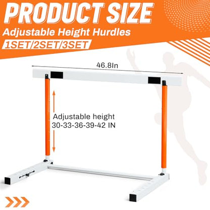 Blulu Adjustable Track and Field Hurdles Height Sports Training Hurdle with Counterweight Heavy Duty Track and Field Equipment Practice Training from 30 to 42 Inch for Athletes Adults