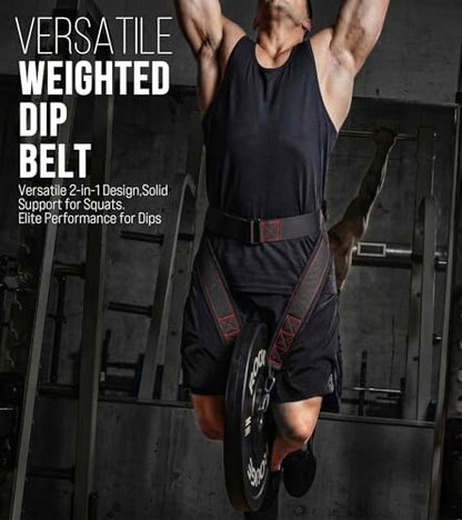 Heavy-Duty Belt for Belt Squats, Weight Training Rack Attachment, Squat Machine Accessory, Strength Training Equipment - color: Black