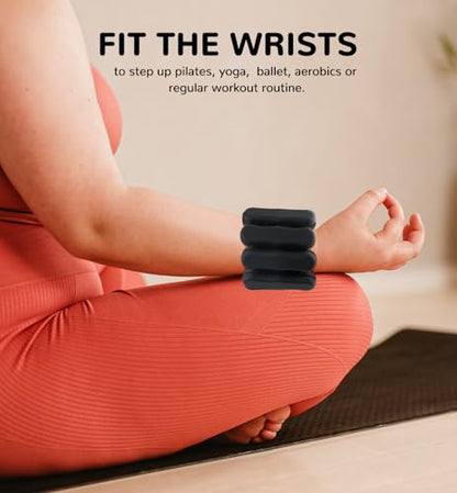 Ankle Weights Wrist Weight for Women Men, Set of 2, 1 lb/2 lb Each - color: Black, size: 2lb each weight (4lbs Pair)