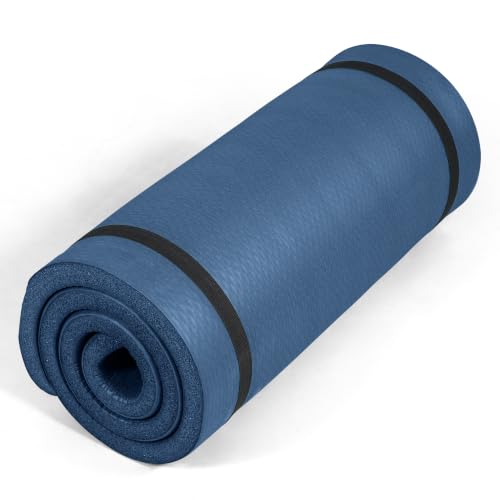 Tone Fitness 1-Inch Thick Yoga Mat | High-Density, Non-slip Exercise Mat with Carrying Strap for Yoga, Pilates, & Home Gym Workouts | Multiple Options
